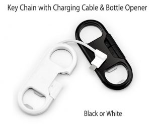 Key Chain with Cable and Bottle Opener