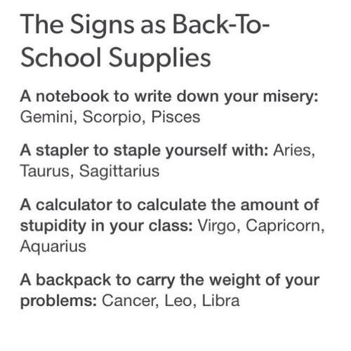 Signs as Back-To-School supplies