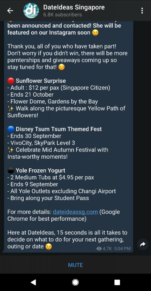 dateideassg telegram channels bots stickers singapore