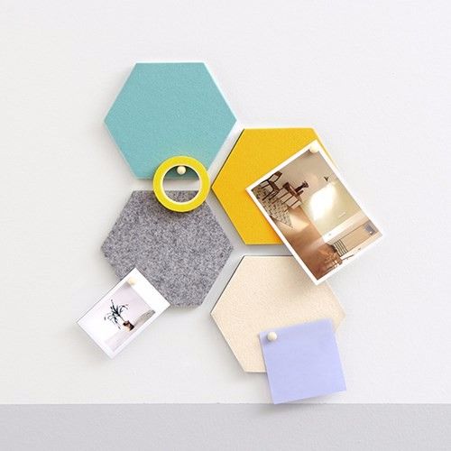 hexagon memo board desk organiser