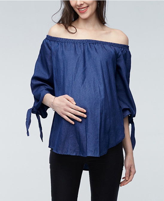 deep blue offshoulder