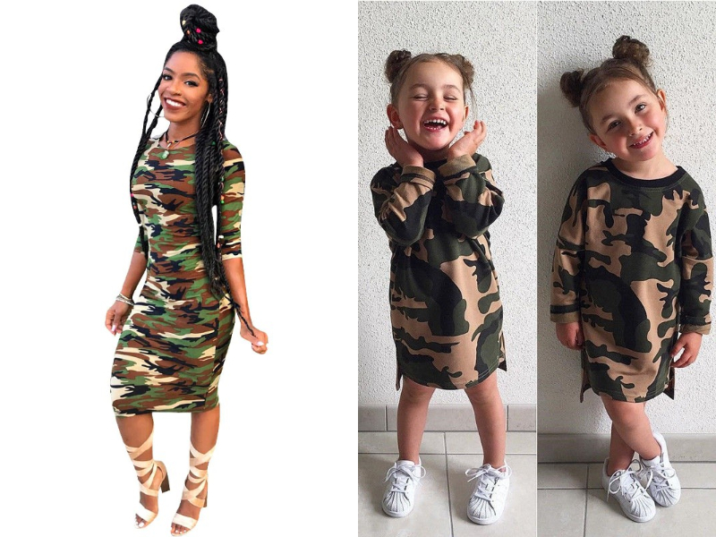 camo mother daughter dress