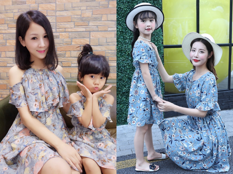 chiffon mother daughter dress