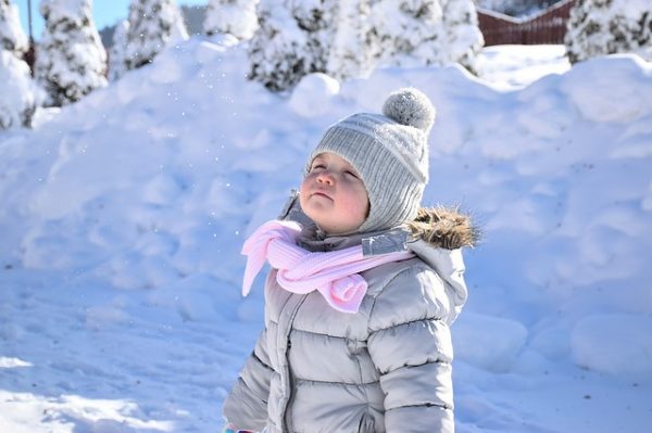 kid in winter clothing travel with kids