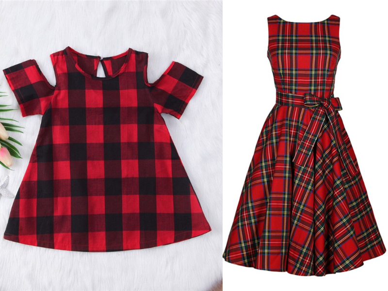 tartan mother daughter dress