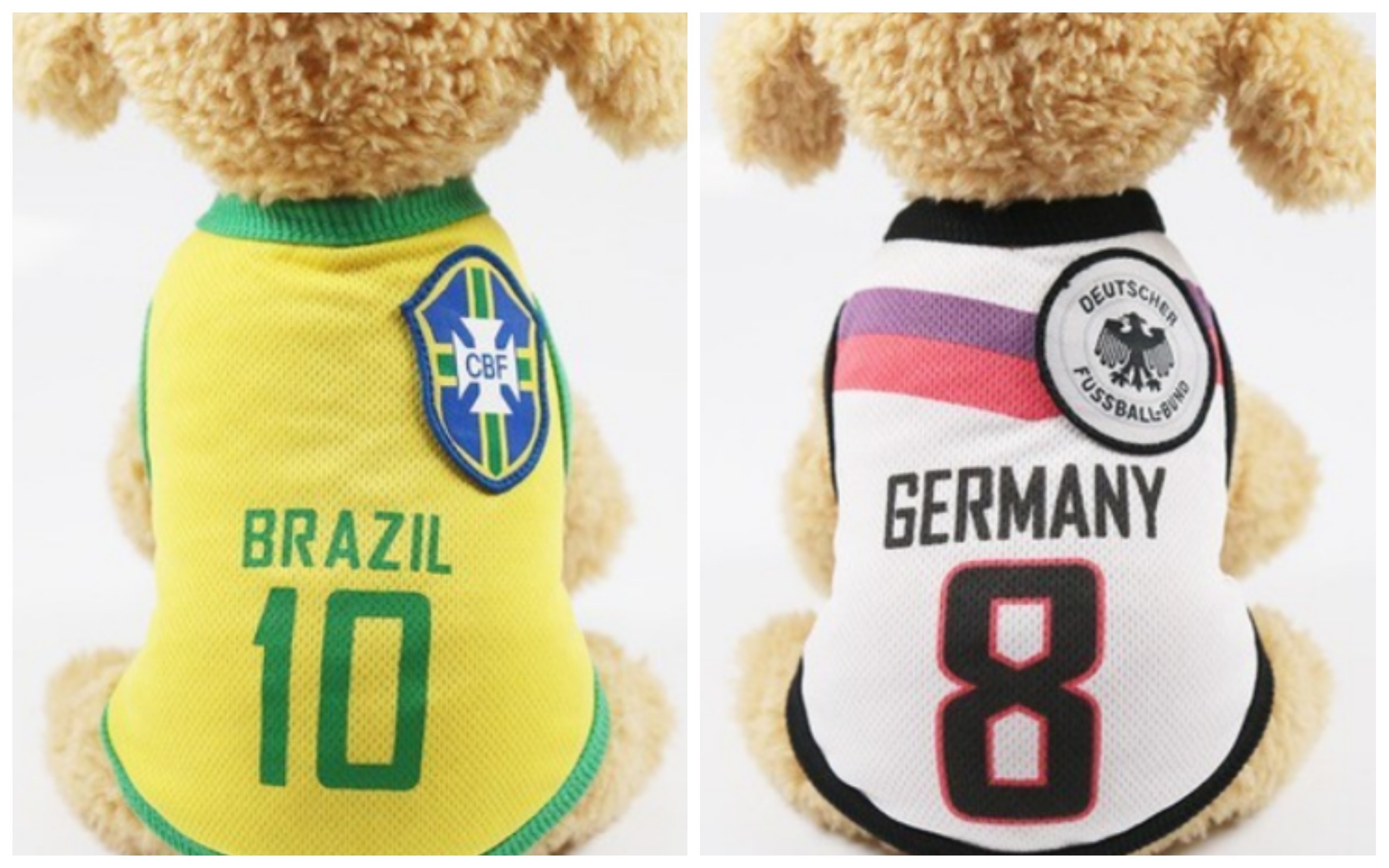 World Cup 2018 Dog Clothing Jerseys Brazil Germany