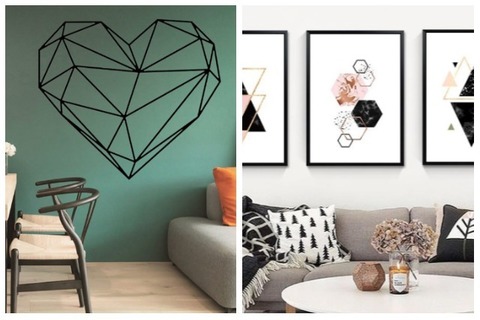 Room Decor Ideas Geometric Wall Art Decor