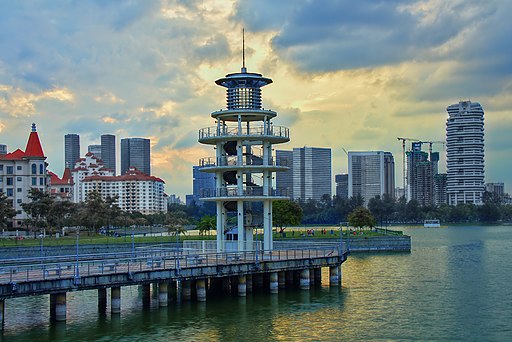 Tanjong Rhu Lookout Tower in Sunset Singapore