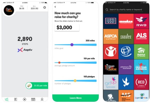 best fitness app charity miles