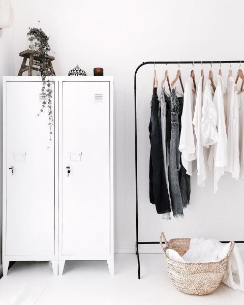 hdb home decor ideas black and white minimalistic clothes rack locker