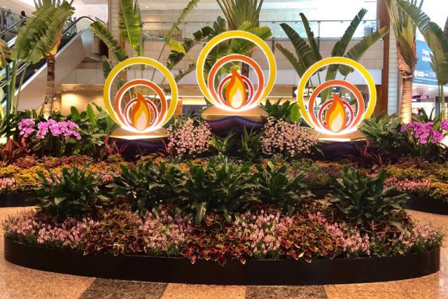 changi airport horticulture deepavali lamps lights