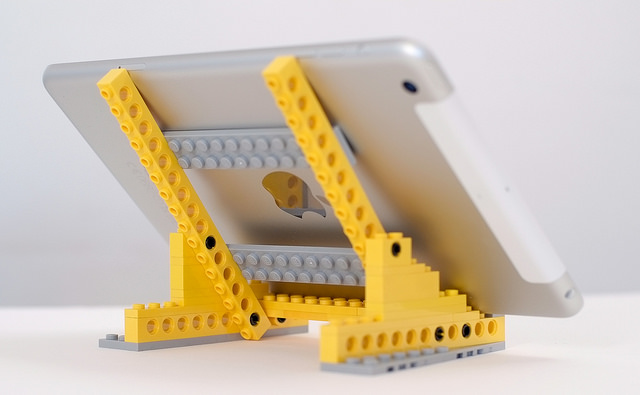 phone table stand with adjustable lego bricks in Singapore