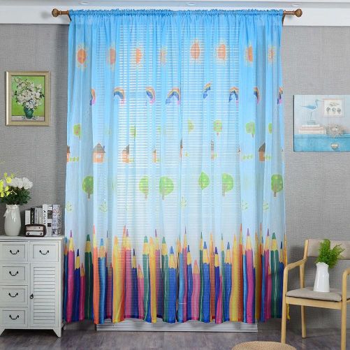 colourful curtain baby room decor