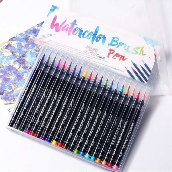 art craft 20 Colours Watercolour Brush Pen Set