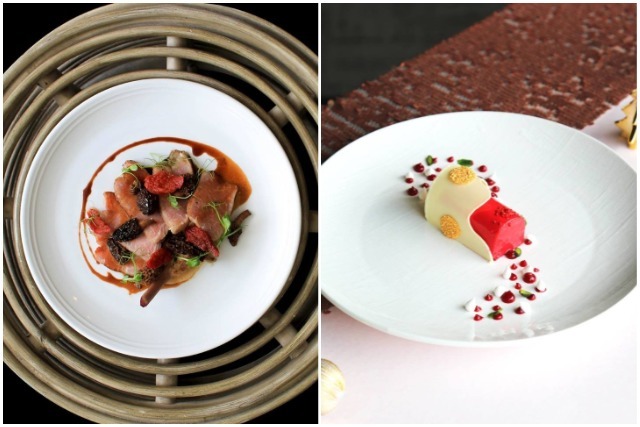 best rooftop restaurants singapore aura iberico pork chop strawberry logcake fine dining pastries