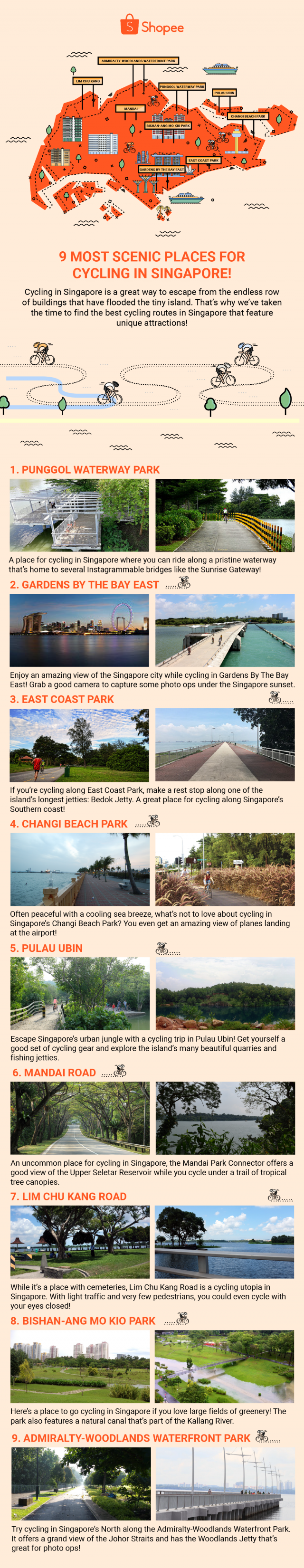 Best Scenic Places Cycling Singapore Bicycle Park Trail Outdoor Activity