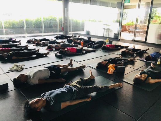 corpse pose hot yoga classes singapore sweatbox