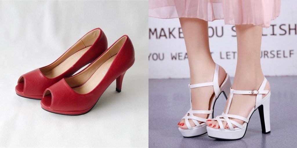 Comfortable peep store toe heels