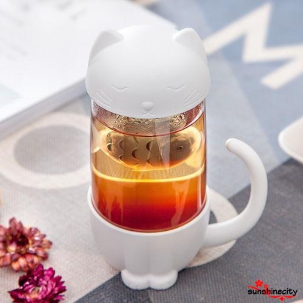 gifts for cat lovers cat-themed tea strainer glass bottle