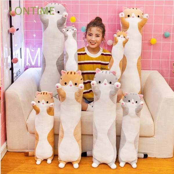 gifts for cat lovers long cat bolster cute kitty plushie