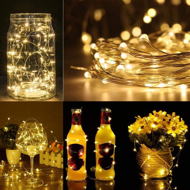 fairy lights wedding reception table decor