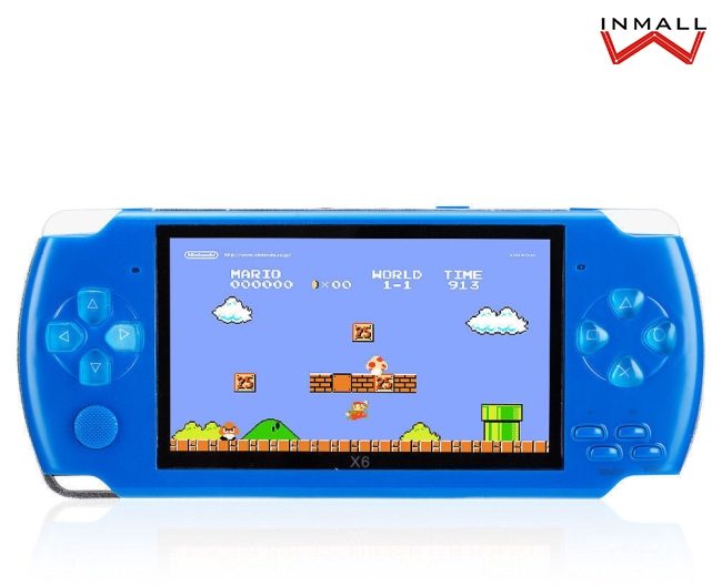 8-bit games retro game console handheld blue psp