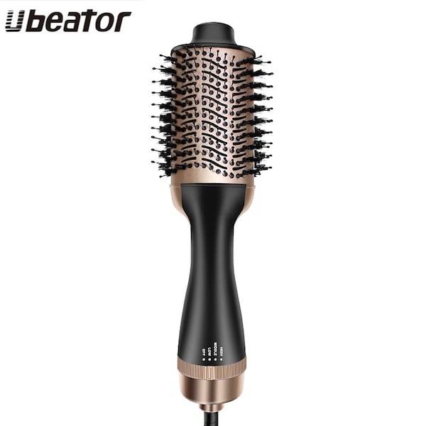 hair brush hair curler with rose gold accents and black handles best hair curler singapore