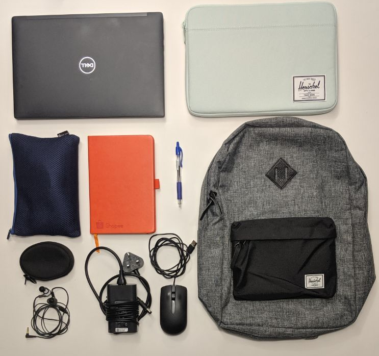 herschel heritage backpack flatlay