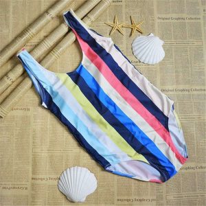 bright-striped-colourful-monokini plus sized swimwear singapore