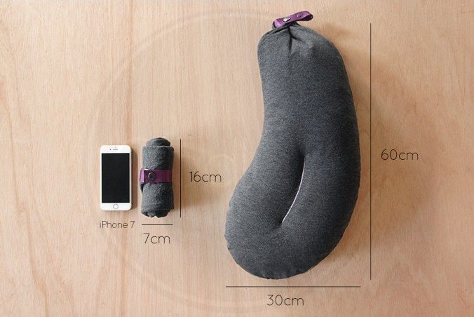 aubergine shaped travel pillow