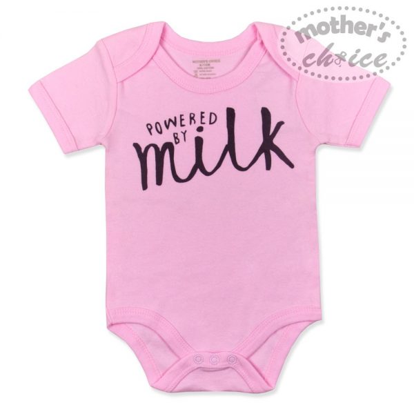 newborn checklist baby romper pink powered by milk