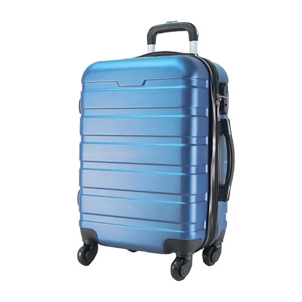 metallic blue hard case suitcase with handle and four wheels best carry-on luggage singapore