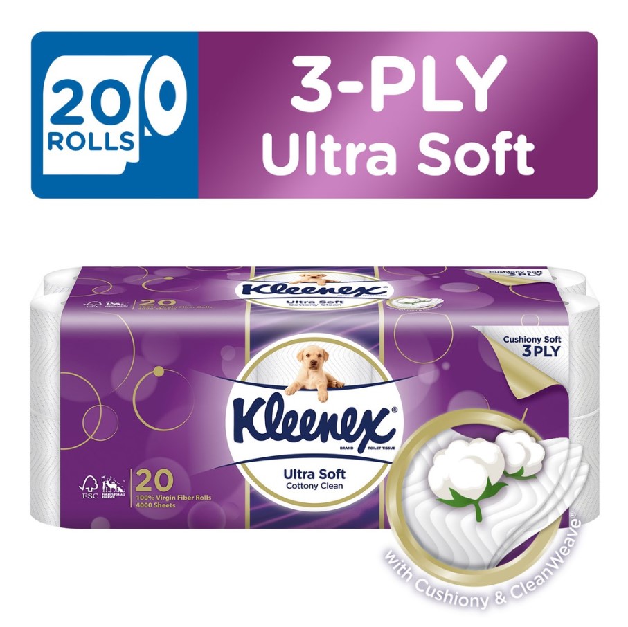 Kleenex Ultra Soft Cottony Clean Toilet Tissue