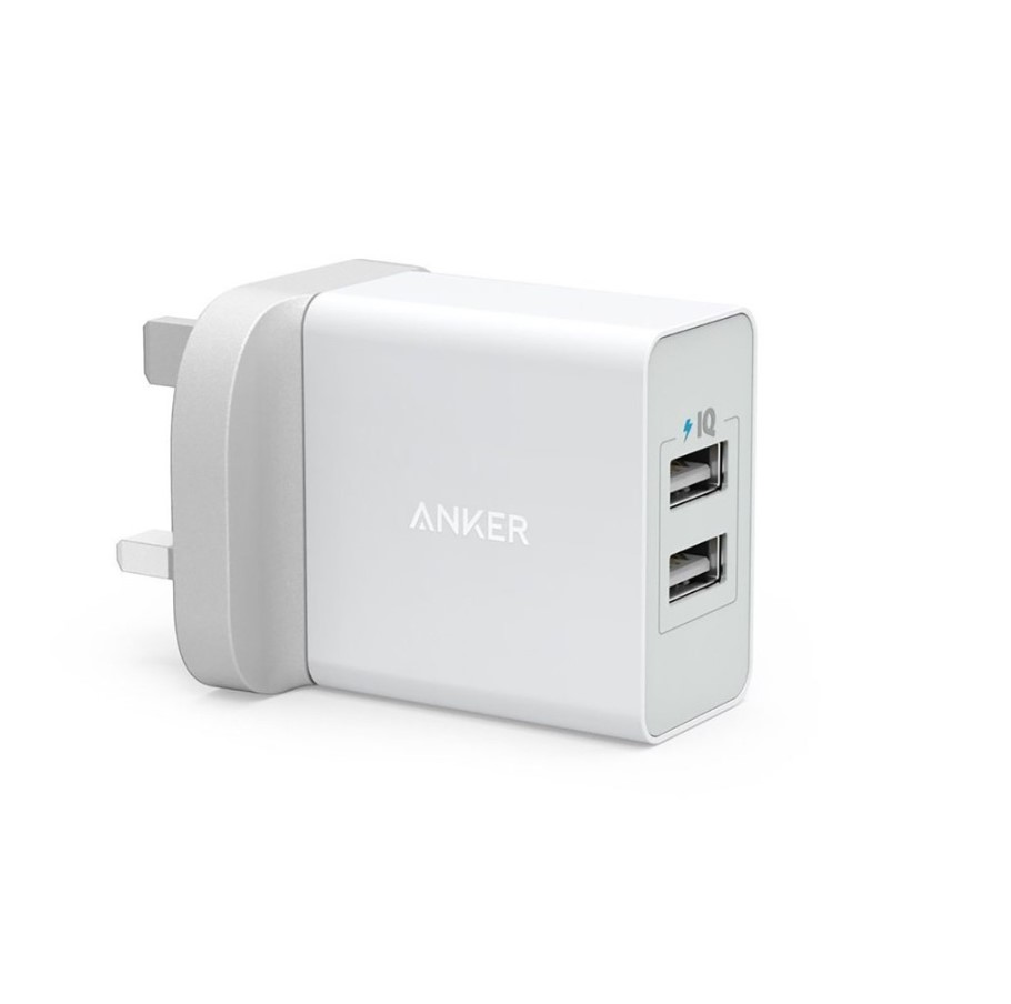 Anker 24W 2-Port USB Cable Wall Charger