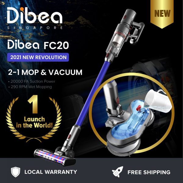 dibea fc20 cordless vacuum cleaner 2 in 1 vacuum and mop