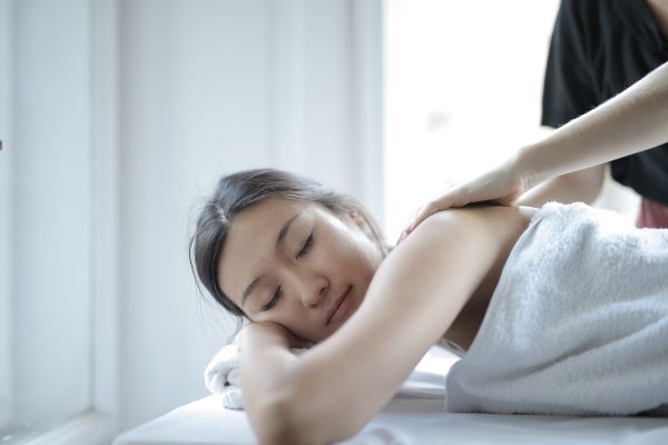 lady enjoying a massage 