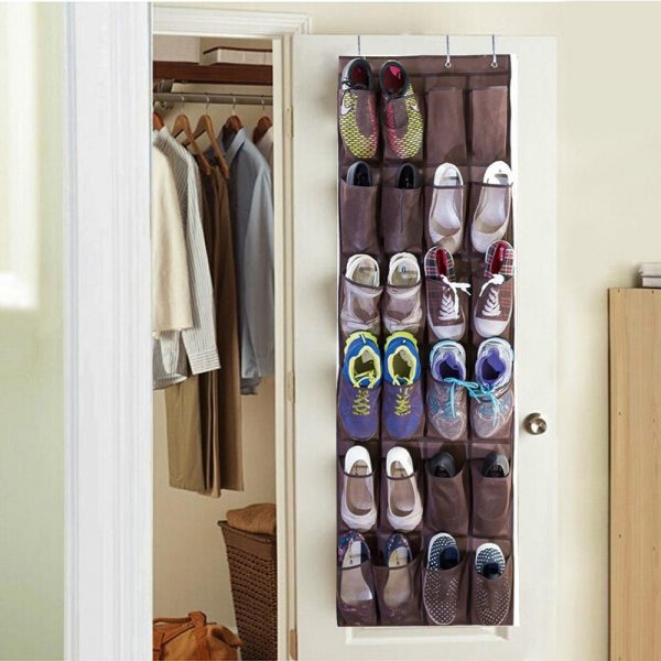 shoe storage behind the door overhanging bombshelter