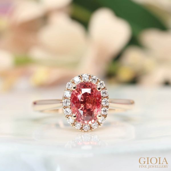 design engagement ring gemstone singapore padparadscha sapphire gioia fine jewellery