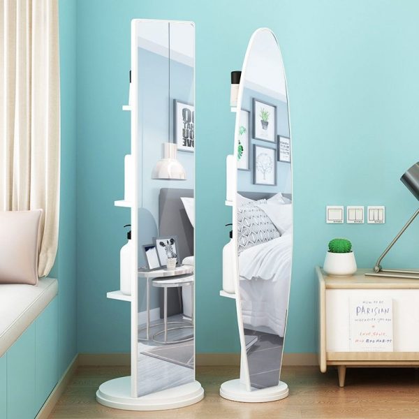 rotating full length mirror for walk-in wardrobe with storage