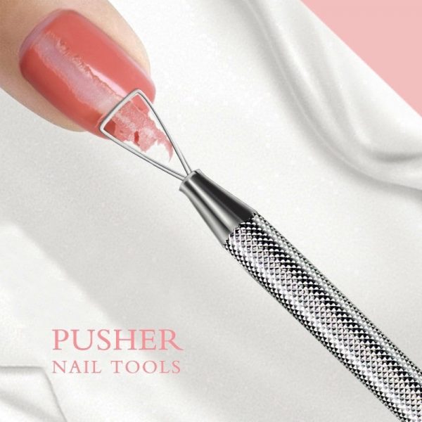 how to remove gel nails scrape off polish with triangle gel polish pusher remover