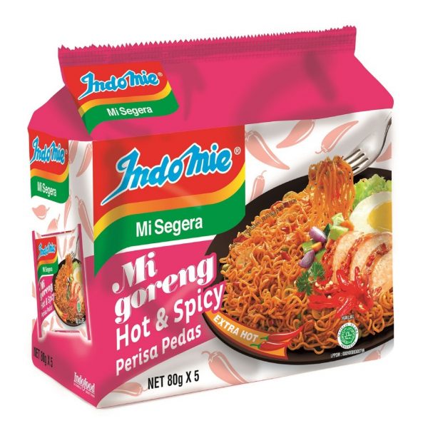 spicy instant noodle indomie mi goreng hot