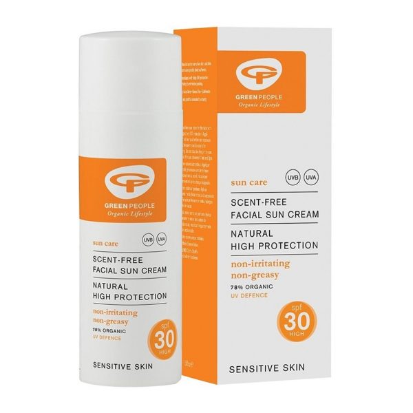 organic skincare brand green people facial sun cream adults kids spf30