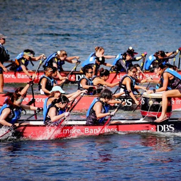 teams competing in dragon boat racing