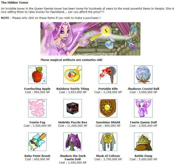 hiddten tower neopets mobile