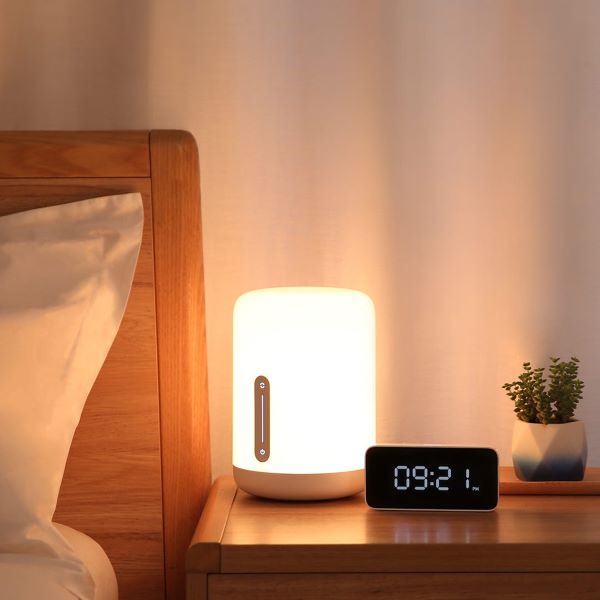 bedside lamp and alarm clock