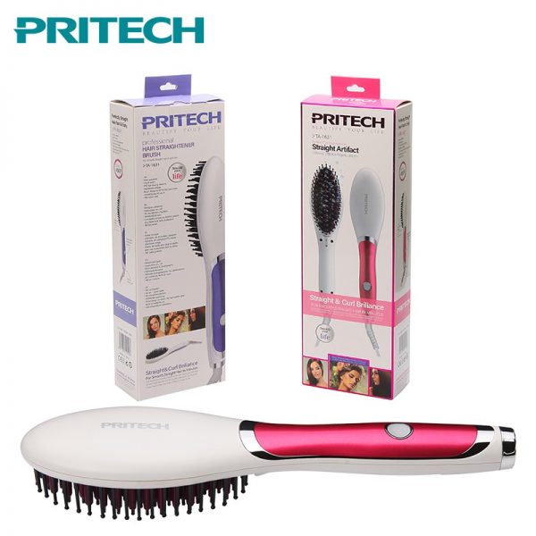 pritech best hair straightener brush in singapore with packaging