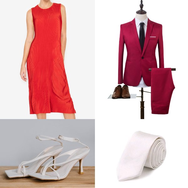 formal dressing red and white outfit zalora dress white heels men suit tuxedo white tie