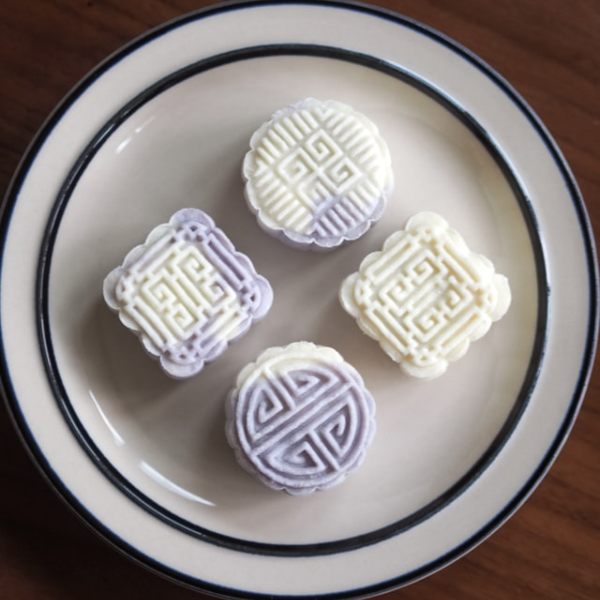 no bake snowskin mooncake easy recipe how to make mooncake purple white