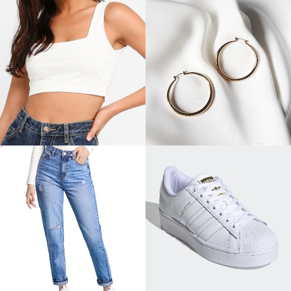 basic high waisted jeans outfit