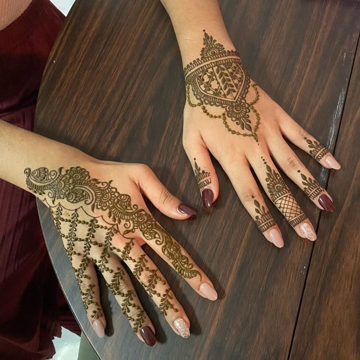 lattice, paisley, arch deepavali henna designs